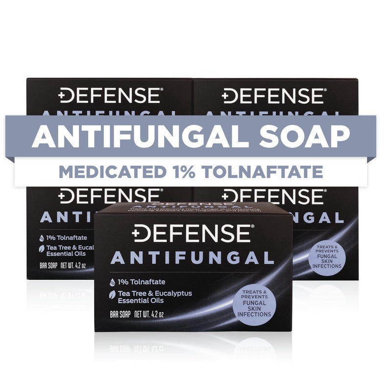 Defense Antifungal Bar Soap 5Pack Jock Itch Ringworm Athletes Foot Skin Fungus Medicated Anti Fungal Treatment Five Bars No Case